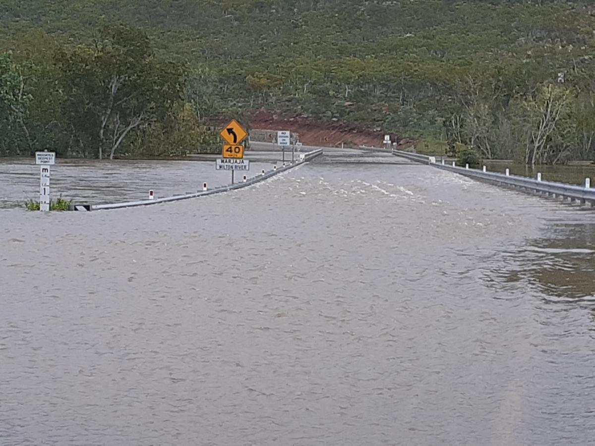 Flooded bridge in Roper Gulf region