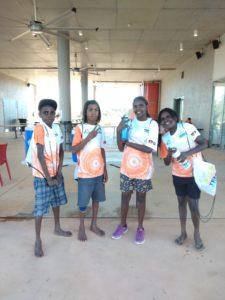 Four young tennis players