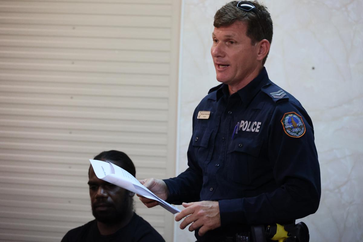 Sergeant Michael reading his own book