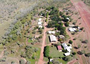 Aerial view of Manyallaluk Community
