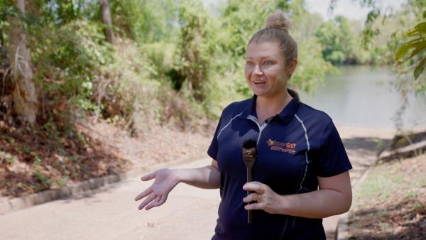 Cristie being interviewed