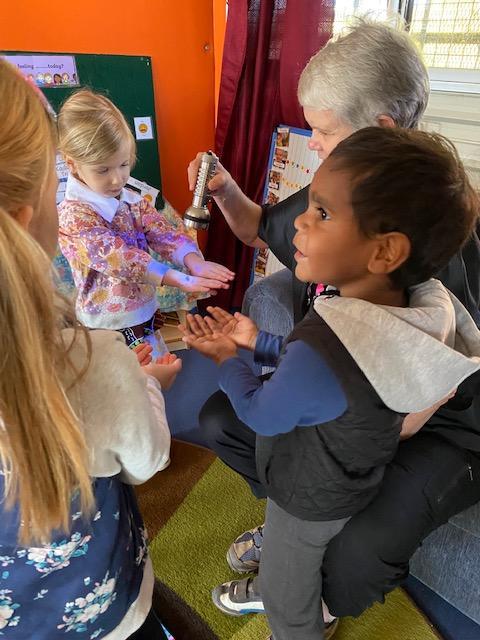 Young students with Vet Nurse Kay