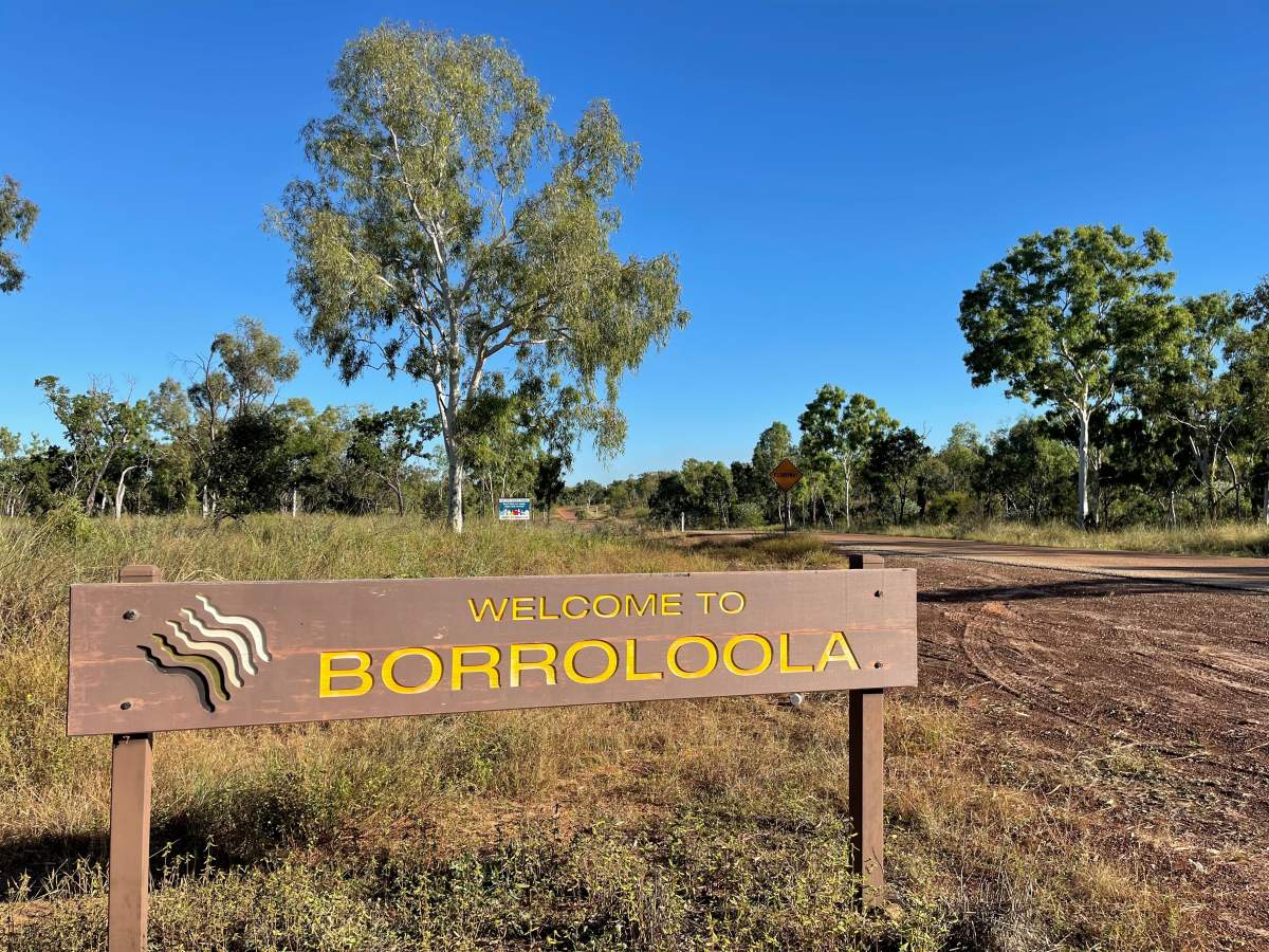 Entrance sign at Borroloola