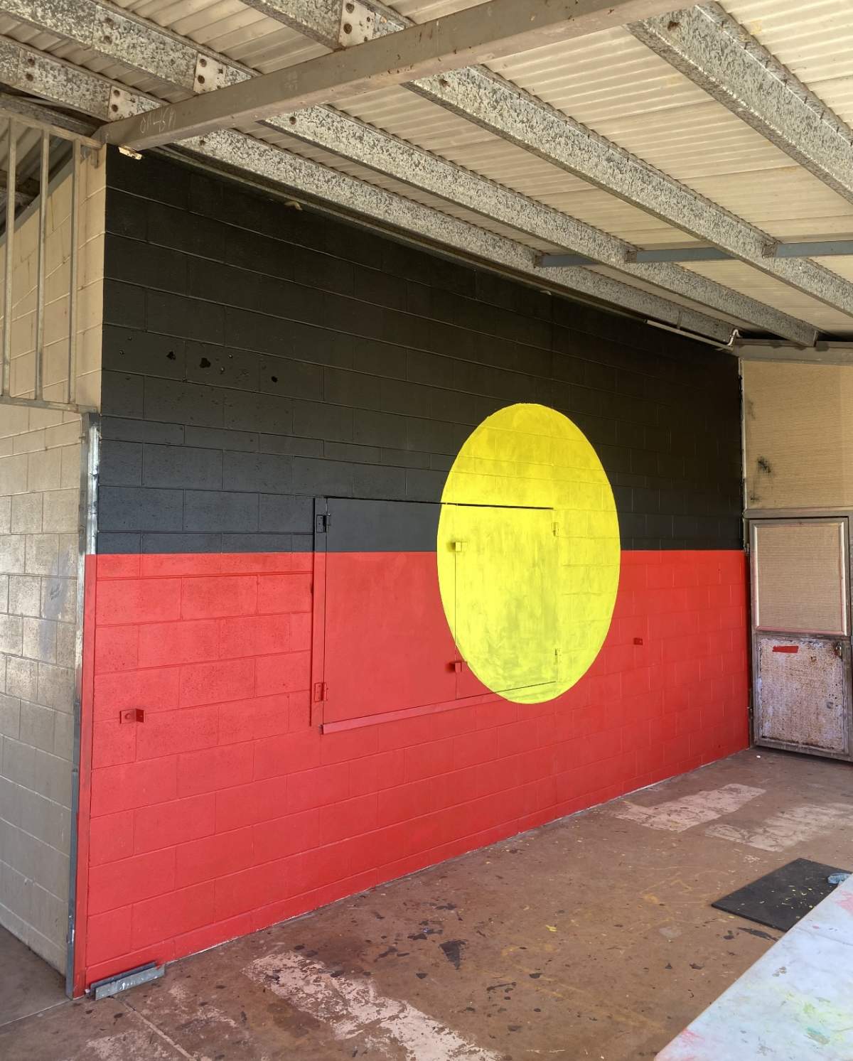 Aboriginal Flag Mural Borroloola