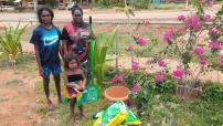 Residents of Ngukurr and their award winning garden